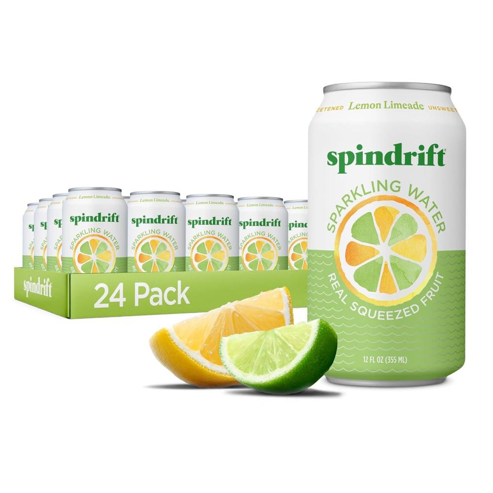 image:imageSpindrift Sparkling Water Half Tea amp Half Lemon Flavored Made with Real Squeezed Fruit 12 Fl Oz Cans Pack of 24 Only 5 Calories per CanLemon Limeade