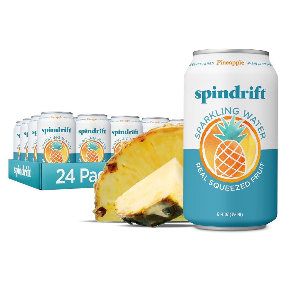 image:imageSpindrift Sparkling Water Half Tea amp Half Lemon Flavored Made with Real Squeezed Fruit 12 Fl Oz Cans Pack of 24 Only 5 Calories per CanPineapple