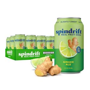 Spindrift Soda Variety Pack with Real Squeezed Fruit 12 Pack Case(Ginger Ale – Soda)