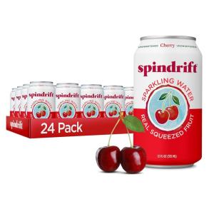 Spindrift Sparkling Water, Half Tea & Half Lemon Flavored, Made with Real Squeezed Fruit, 12 Fl Oz Cans, Pack of 24 (Only 5 Calories per Can)(Cherry)