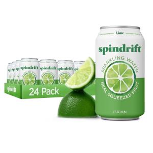 Spindrift Sparkling Water, Half Tea & Half Lemon Flavored, Made with Real Squeezed Fruit, 12 Fl Oz Cans, Pack of 24 (Only 5 Calories per Can)(Lime)