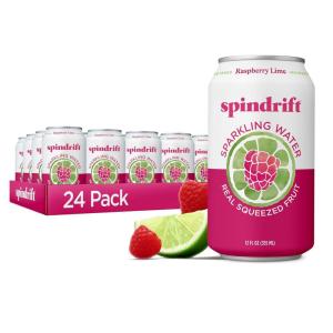 Spindrift Sparkling Water, Half Tea & Half Lemon Flavored, Made with Real Squeezed Fruit, 12 Fl Oz Cans, Pack of 24 (Only 5 Calories per Can)(Raspberry Lime)
