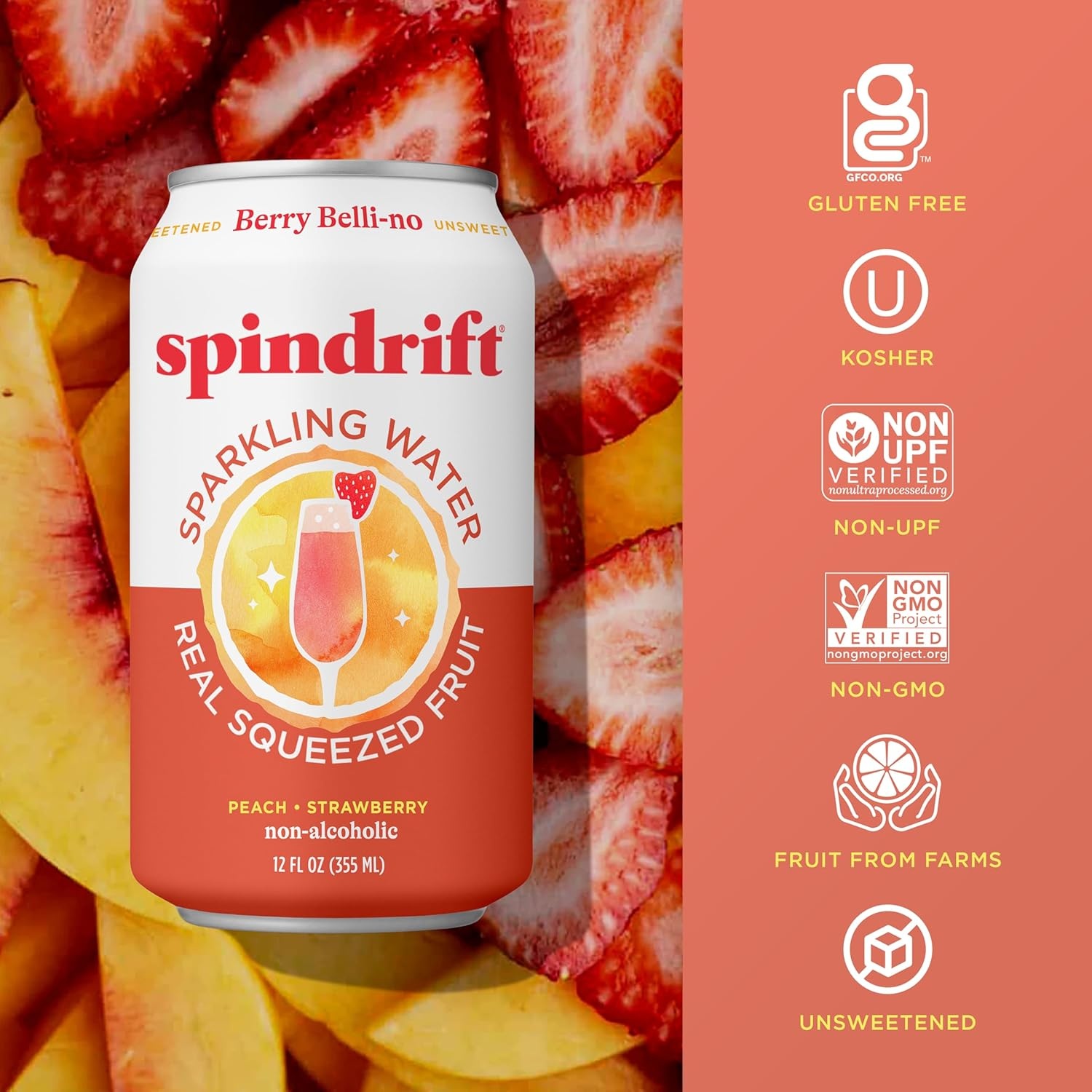image:imageSpindrift Sparkling Water Blueberry Lemonade Flavored Made with Real Squeezed Fruit 12 Fl Oz Cans Pack of 24 Only 11 Calories per CanBerry Bellino