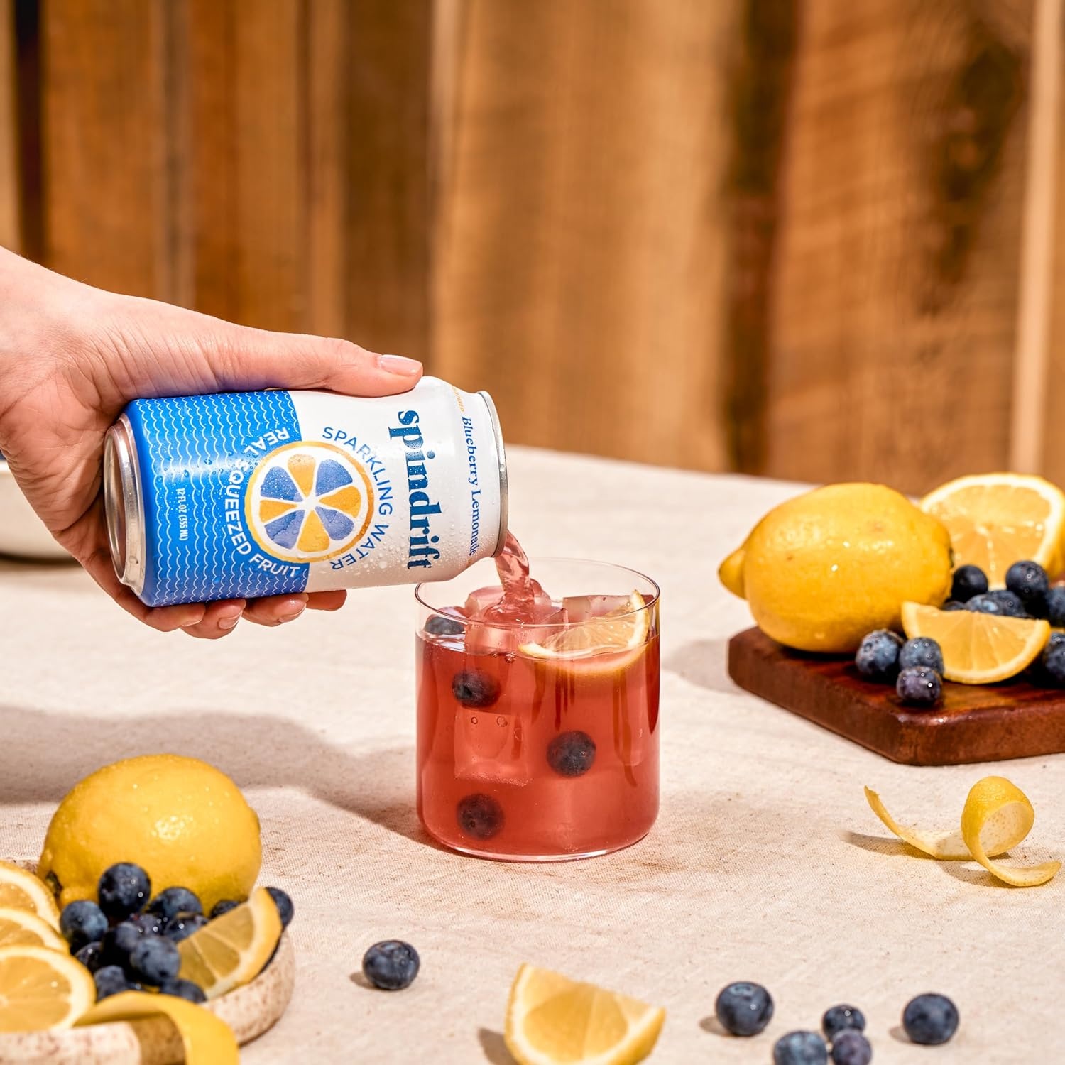 image:imageSpindrift Sparkling Water Blueberry Lemonade Flavored Made with Real Squeezed Fruit 12 Fl Oz Cans Pack of 24 Only 11 Calories per CanBlueberry Lemonade