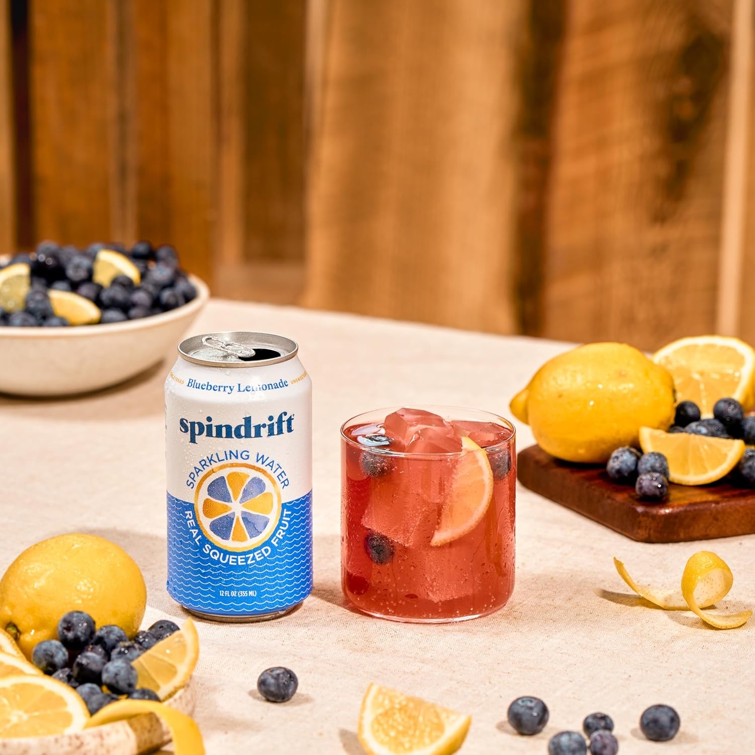 image:imageSpindrift Sparkling Water Blueberry Lemonade Flavored Made with Real Squeezed Fruit 12 Fl Oz Cans Pack of 24 Only 11 Calories per CanBlueberry Lemonade