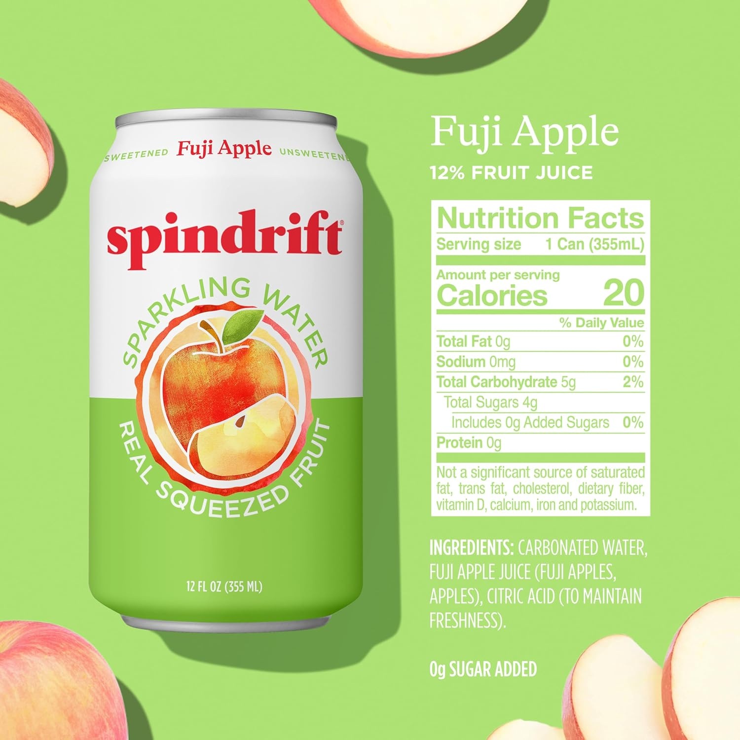 image:imageSpindrift Sparkling Water Blueberry Lemonade Flavored Made with Real Squeezed Fruit 12 Fl Oz Cans Pack of 24 Only 11 Calories per CanFuji Apple