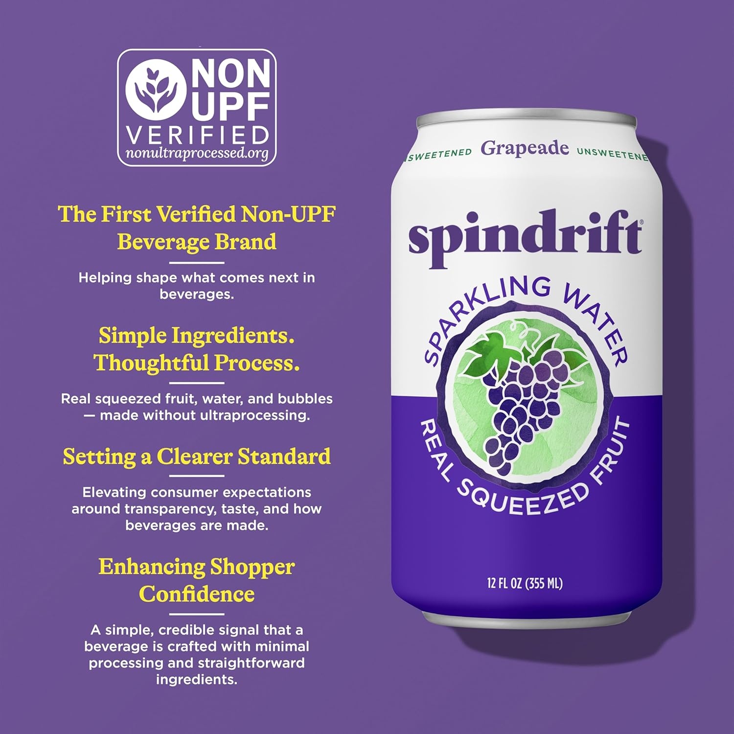 image:imageSpindrift Sparkling Water Blueberry Lemonade Flavored Made with Real Squeezed Fruit 12 Fl Oz Cans Pack of 24 Only 11 Calories per CanGrapeade