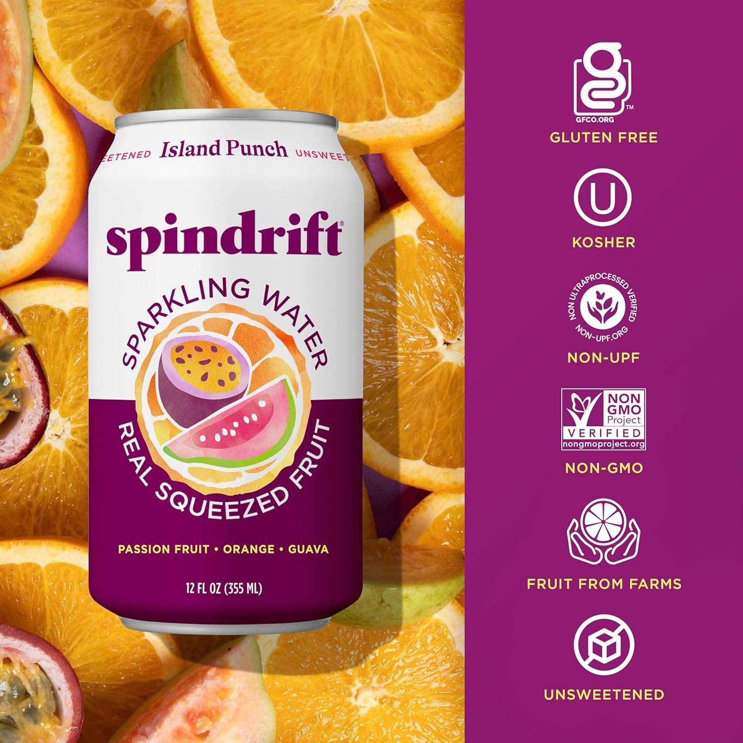 image:imageSpindrift Sparkling Water Blueberry Lemonade Flavored Made with Real Squeezed Fruit 12 Fl Oz Cans Pack of 24 Only 11 Calories per CanIsland Punch