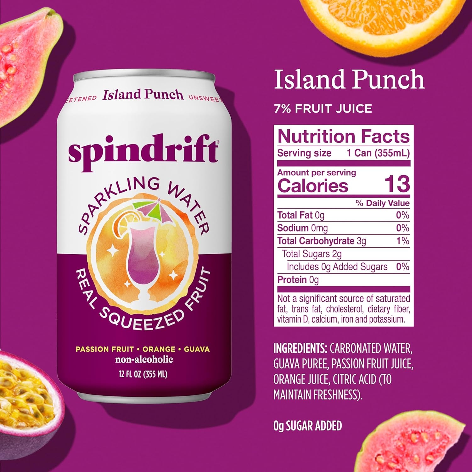 image:imageSpindrift Sparkling Water Blueberry Lemonade Flavored Made with Real Squeezed Fruit 12 Fl Oz Cans Pack of 24 Only 11 Calories per CanIsland Punch
