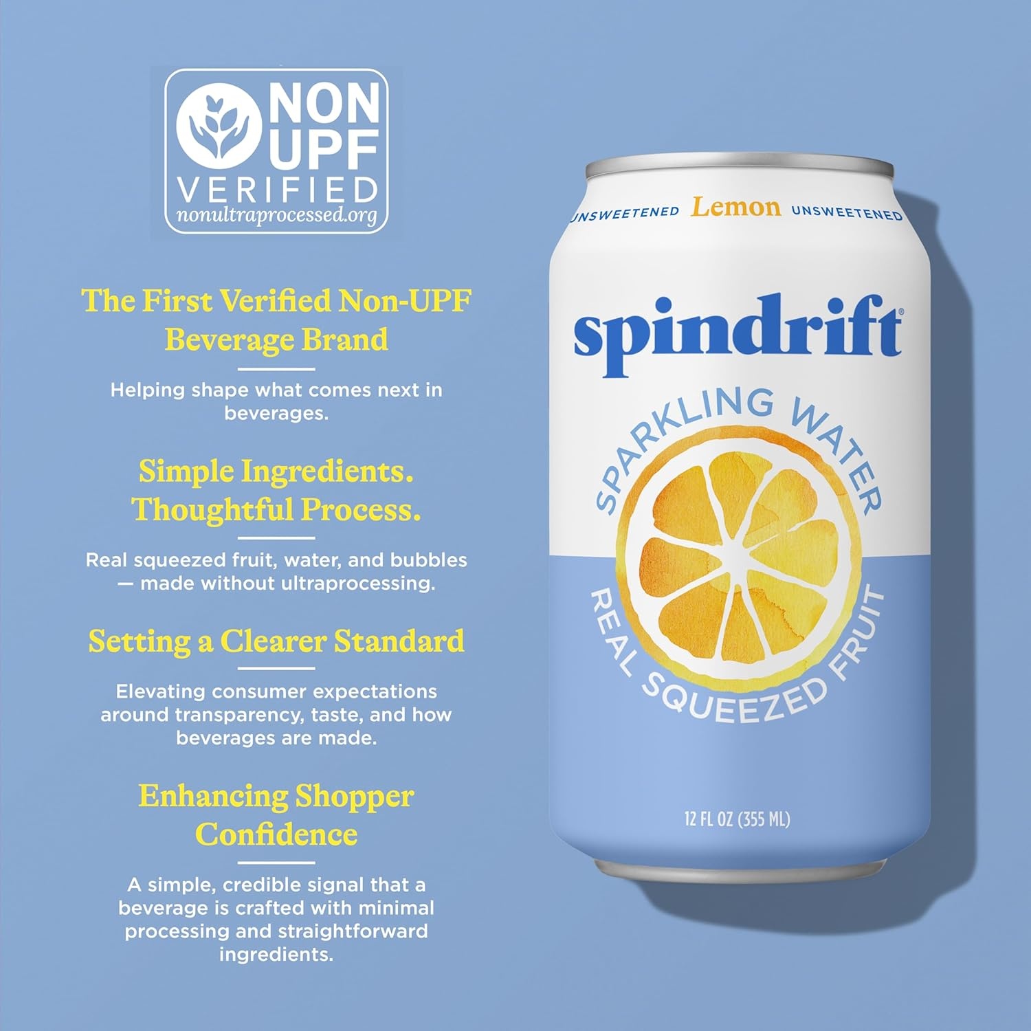 image:imageSpindrift Sparkling Water Blueberry Lemonade Flavored Made with Real Squeezed Fruit 12 Fl Oz Cans Pack of 24 Only 11 Calories per CanLemon