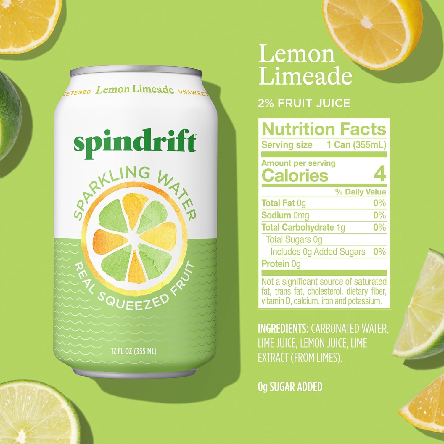 image:imageSpindrift Sparkling Water Blueberry Lemonade Flavored Made with Real Squeezed Fruit 12 Fl Oz Cans Pack of 24 Only 11 Calories per CanLemon Limeade