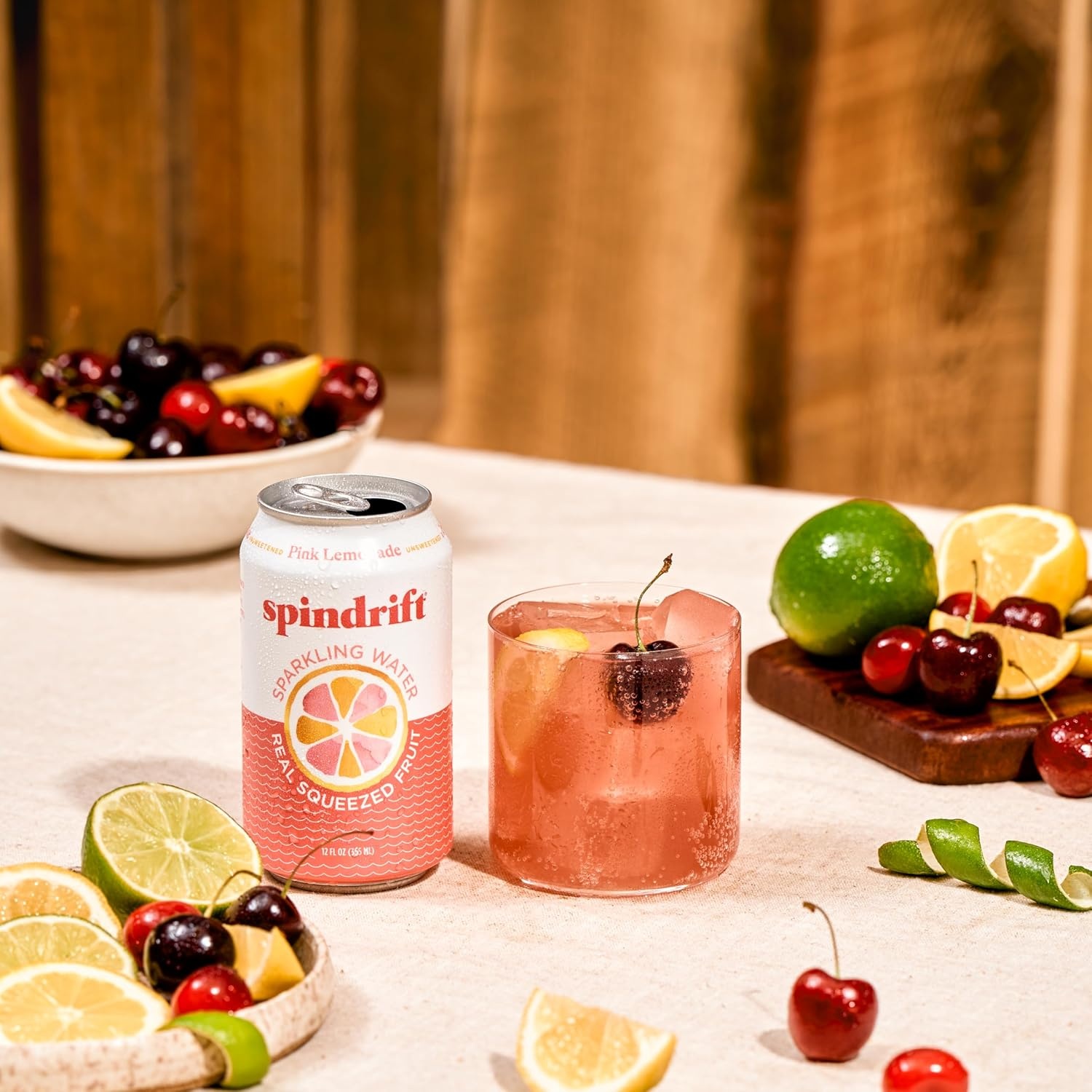 image:imageSpindrift Sparkling Water Blueberry Lemonade Flavored Made with Real Squeezed Fruit 12 Fl Oz Cans Pack of 24 Only 11 Calories per CanPink Lemonade