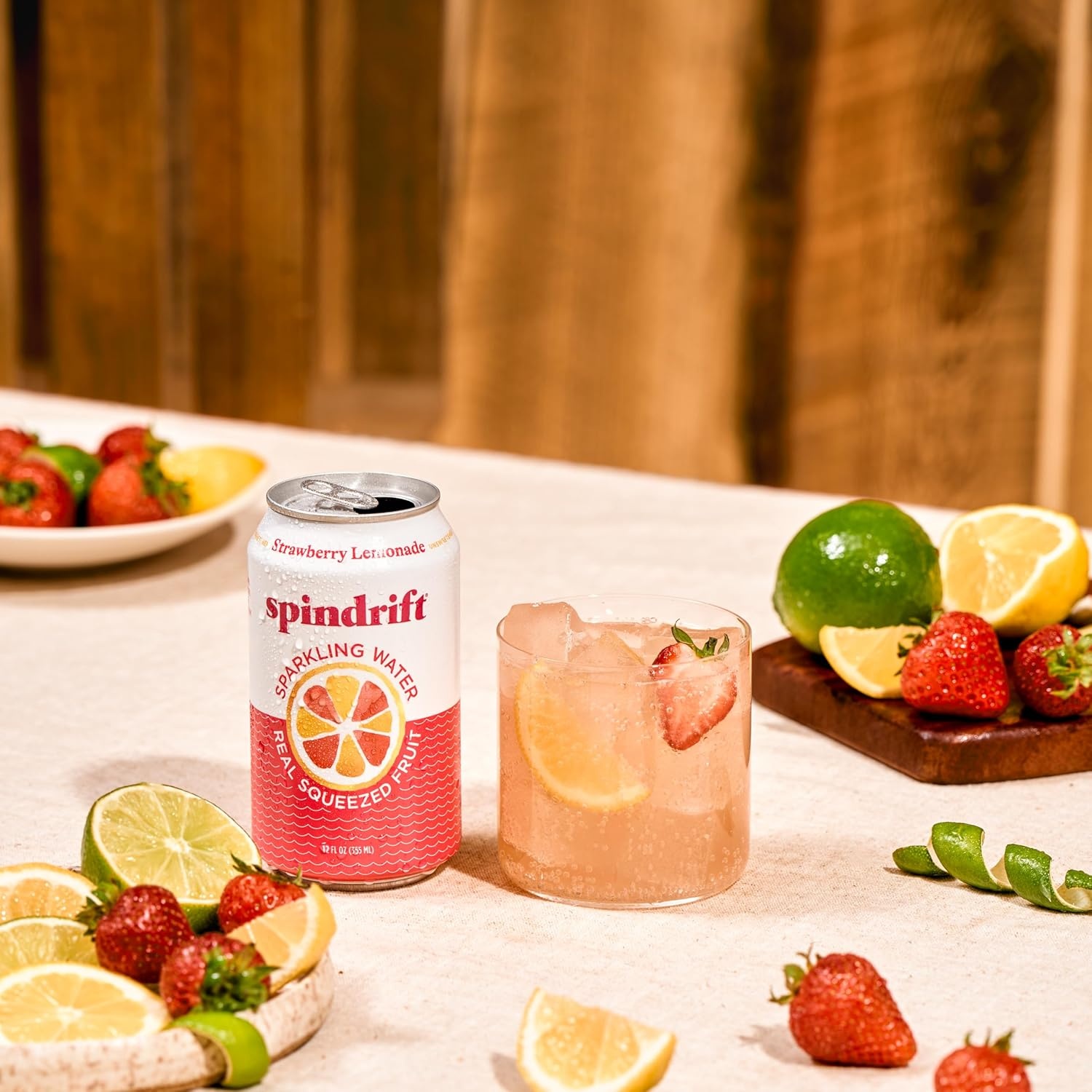 image:imageSpindrift Sparkling Water Blueberry Lemonade Flavored Made with Real Squeezed Fruit 12 Fl Oz Cans Pack of 24 Only 11 Calories per CanStrawberry Lemonade