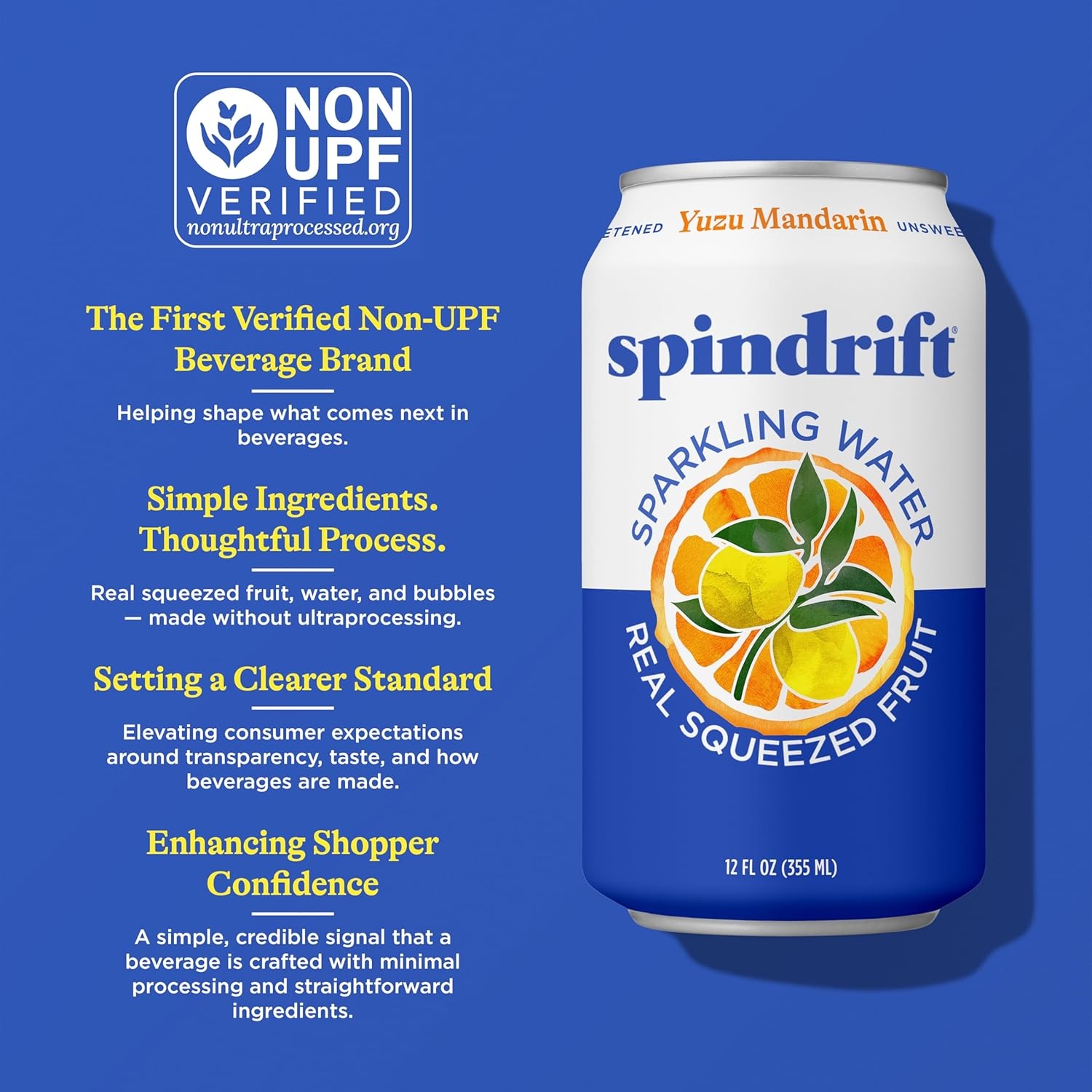image:imageSpindrift Sparkling Water Blueberry Lemonade Flavored Made with Real Squeezed Fruit 12 Fl Oz Cans Pack of 24 Only 11 Calories per CanYuzu Mandarin