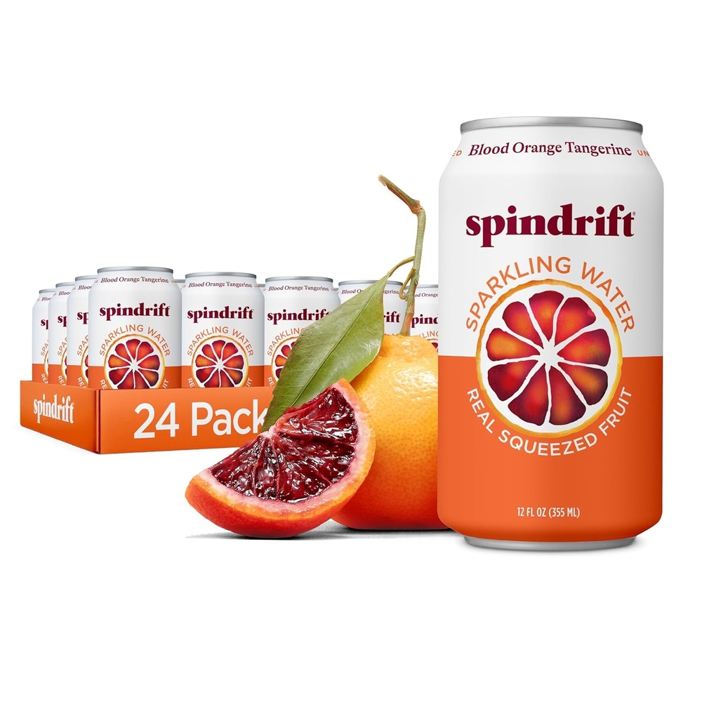 image:imageSpindrift Sparkling Water Blueberry Lemonade Flavored Made with Real Squeezed Fruit 12 Fl Oz Cans Pack of 24 Only 11 Calories per CanBlood Orange Tangerine