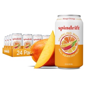 Spindrift Sparkling Water, Blueberry Lemonade Flavored, Made with Real Squeezed Fruit, 12 Fl Oz Cans, Pack of 24 (Only 11 Calories per Can)(Orange  Mango)
